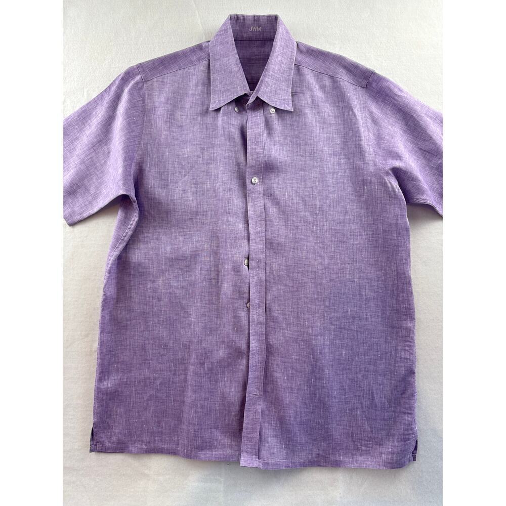 Men’s JWM J.Hillburn Purple Lino Dress Shirt L-XL
